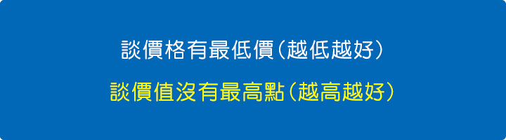 談價格有最低價(越低越好)，談價值沒有最高點(越高越好).jpg