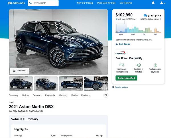 【五星級外匯車】Aston Martin奧斯頓馬丁休旅車 D