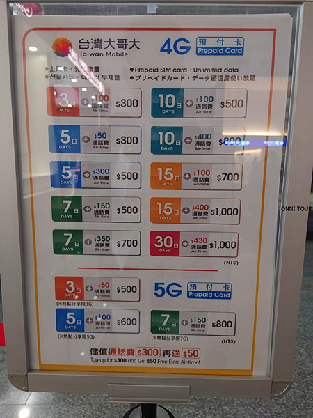 海外遊客到台灣必備旅遊指南！ ！ 台灣機場採購5G/4G網絡