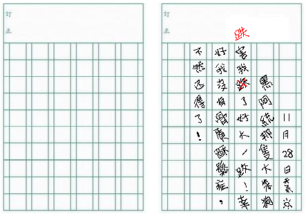 11月28日寫錯字の日記