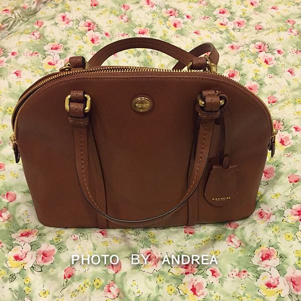 Bag #COACH 全皮革圓標素面保齡球兩用包