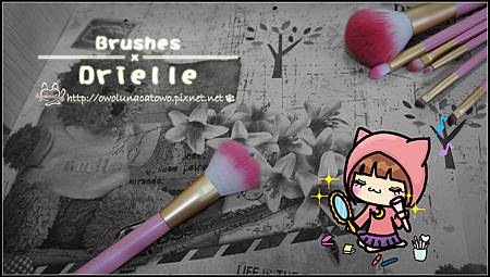 【美妝】Drielle。朵艾莉 ~ 粉嫩少女粉紅刷具組 x 刷具收納寶盒 x 1028粉底刷