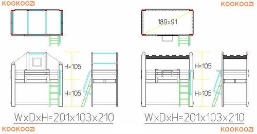 全實木DIY組合高架床/客製化活動式套裝組合高腳床[規格