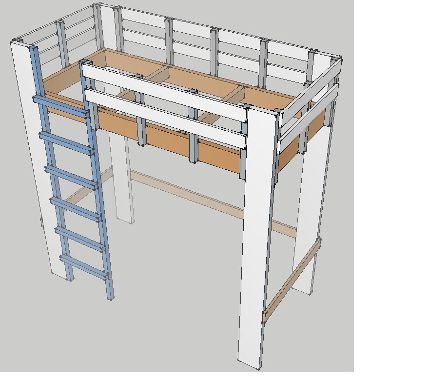全實木DIY組合高架床/客製化活動式套裝組合高腳床[規格
