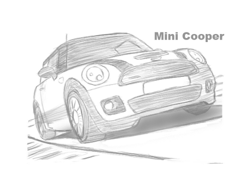 繪圖版塗鴉系列-Mini Cooper