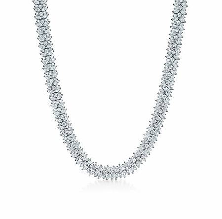 tiffany高級珠寶系列鉑金鑲嵌鑽石項鍊，約10,100,000元