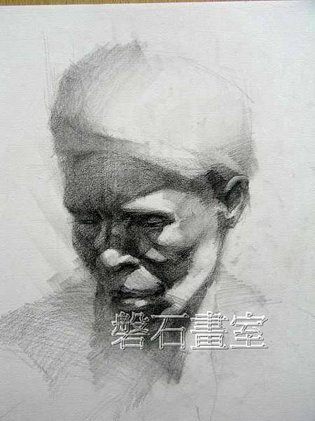 非洲婦女 炭筆素描肖像教學示範