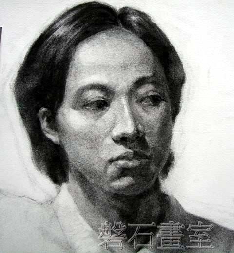 女同學頭像 素描炭筆教學示範