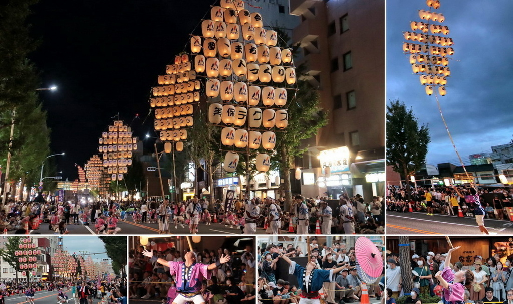 日本鳥取。米子巨大祭 がいな祭り︱萬燈齊飛揚。單人鼎起數十公