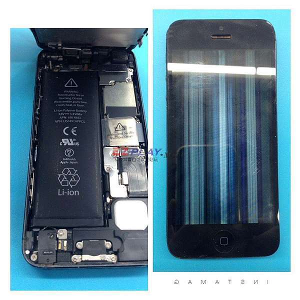 Iphone5電池膨脹造成螢幕脫框 觸控失靈 947手機維修聯盟桃園內壢店 947手機維修聯盟 947修手機桃園內壢店 痞客邦