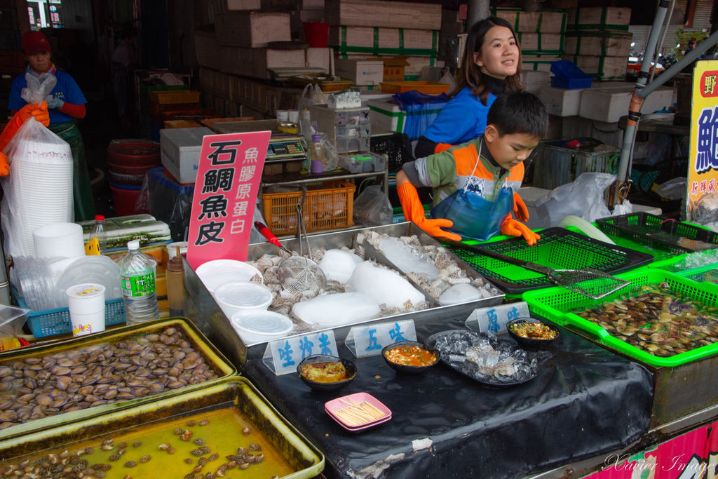 高雄興達港觀光漁市_石雕魚皮