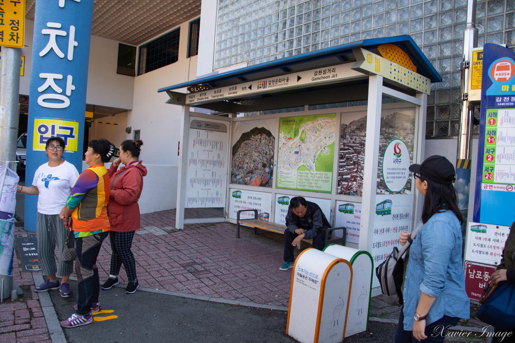 韓國釜山_甘川洞文化村_回程公車站牌