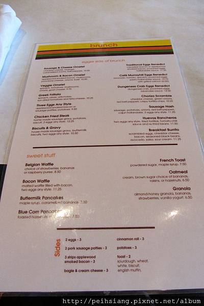 Cafe menu