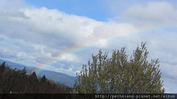 After a hard shower, I got a beautiful rainbow!