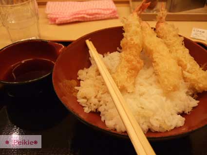 難波地下街的午餐-炸蝦丼