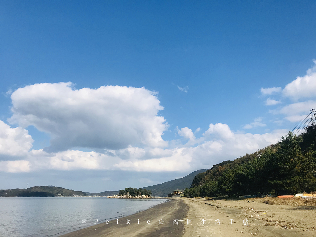 福岡糸島的秘境ー箱島神社與枯木海砂的海鹽布丁