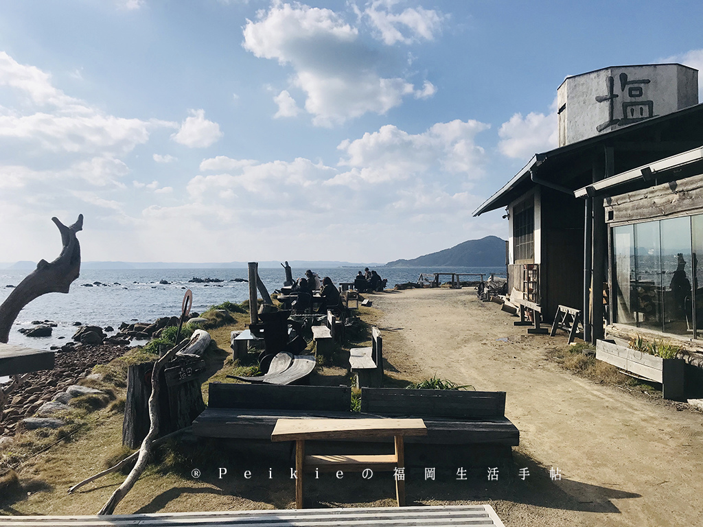 福岡糸島的秘境ー箱島神社與枯木海砂的海鹽布丁