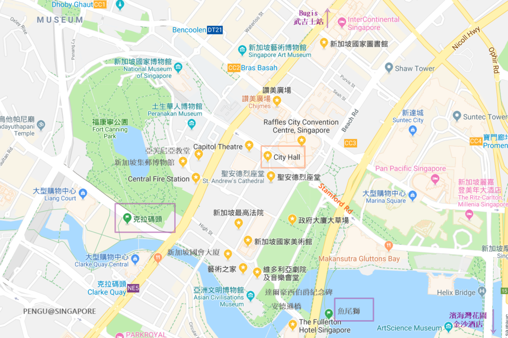 新加坡行政區景點地圖 新加坡行政區景點地圖