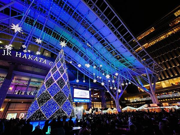 【光の街 博多】超閃燈飾閃耀夜空.福岡聖誕市集.福岡クリスマ