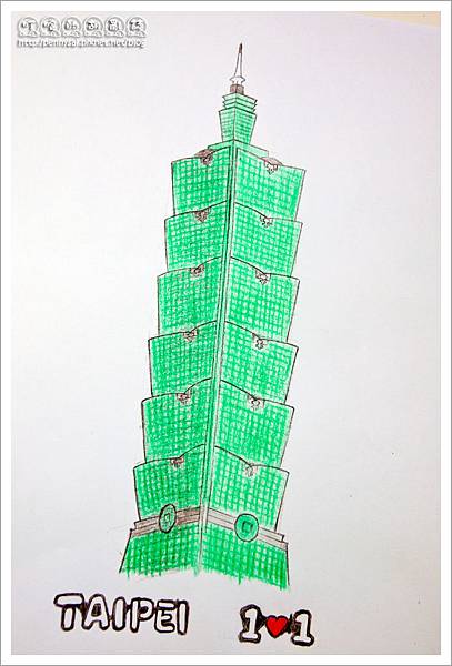 第一次畫Taipei 101(完成)