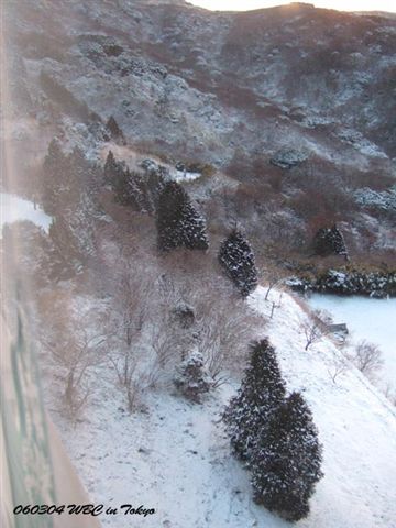 從飯店房間拍攝的雪景