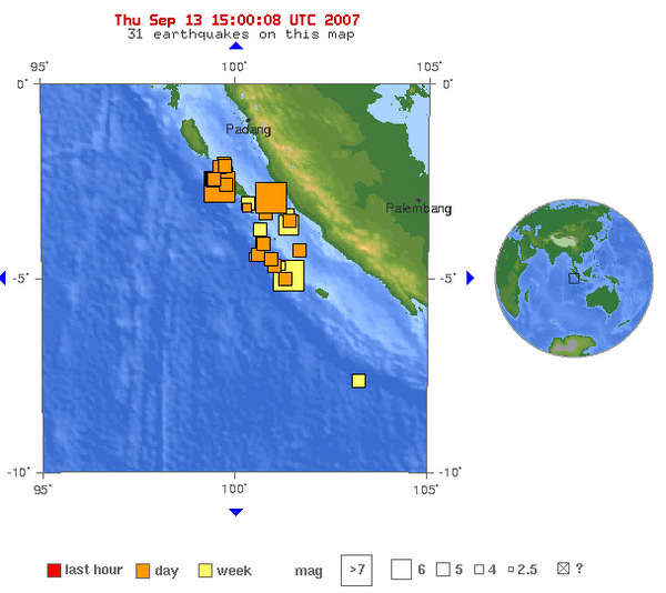 USGS印尼地震分布圖