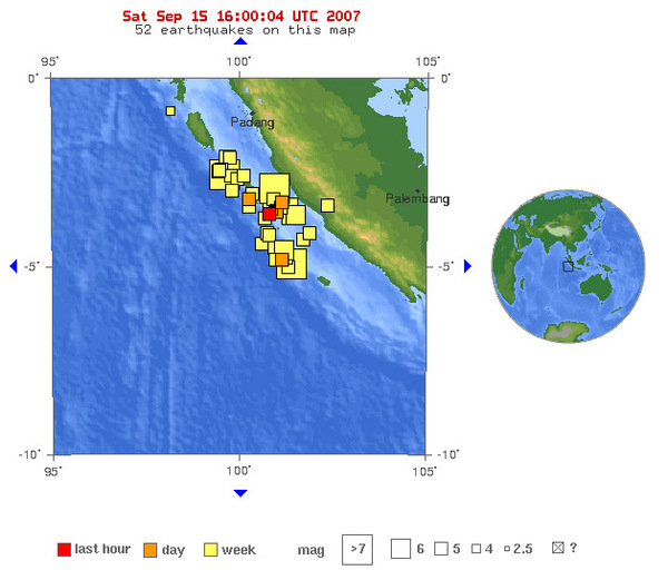 USGS印尼地震分布圖Sep 15, 2007