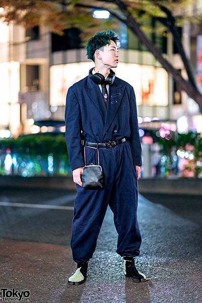 Harajuku Mens Streetwear Style w_ Comme des Garcons Jumpsuit, Dior Homme Necktie %26; Sou Sou Tabi Shoes.jpg