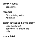 Lab Values +, Abb, Prefix/Suffix Medical Ref - Prefix/Suffix - abdomen