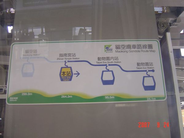 貓空纜車路線圖