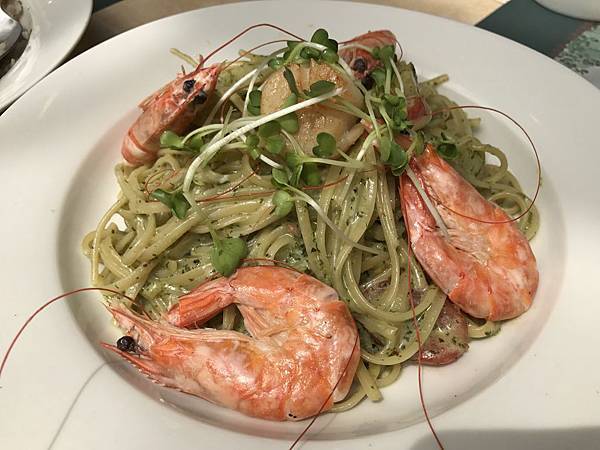 嫩煎干貝鮮蝦清將細扁麵