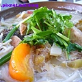 Fish head soup with thick rice noodle