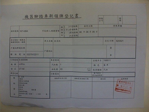 牌照登記書 Mj金融理財吳樂樂 痞客邦