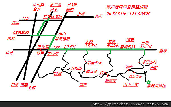 雲起露營區路線圖