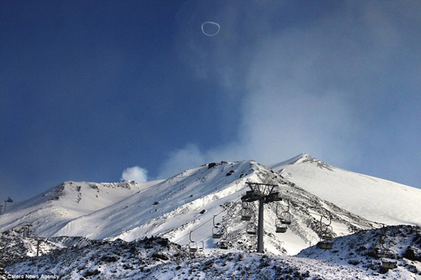 天空中的魔戒，火山吐圈圈自然奇景