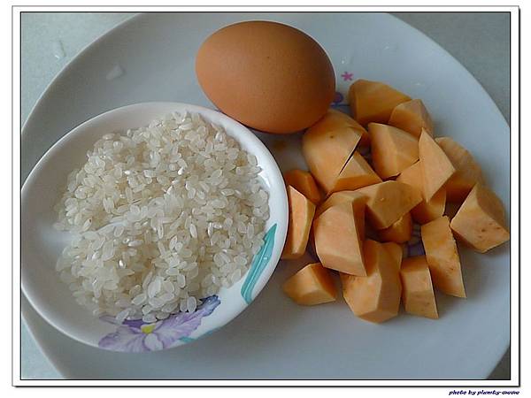 父親節副食品-番薯蛋黃米餅+燙青花椰菜 (2)