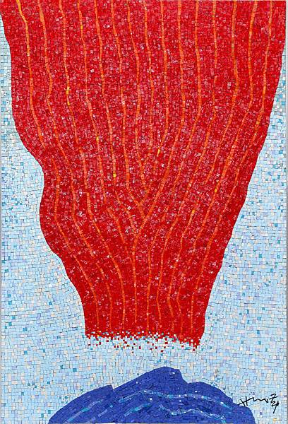 蕭勤, 永久的花園5, 1992、2015, 玻璃鑲嵌作品, 80×100cm