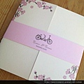 Spring-vintage-pink-tandem-bicycle-blossom-cover-3-wedding-invitation-407x407