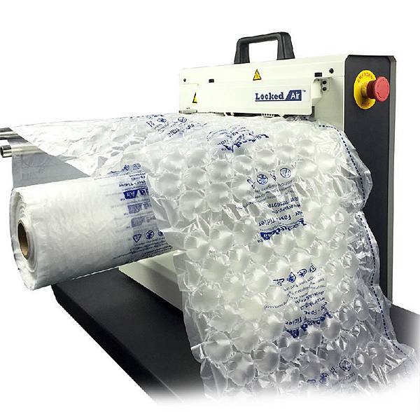 LA F1氣墊氣袋機圖--可以快速製作出高緩衝包裝材料-圓形大氣泡布和氣柱袋，藉以保護