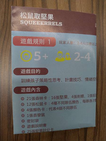 松鼠取堅果 Squeeerrels 附中文說明書 開箱及規則 松鼠取堅果 Squeeerrels 附中文說明書 開箱及規則