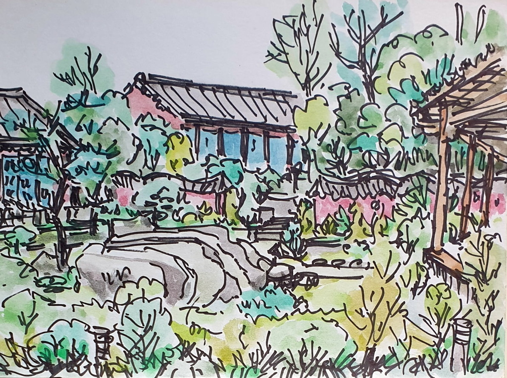 街頭速寫:淡水覺軒花園