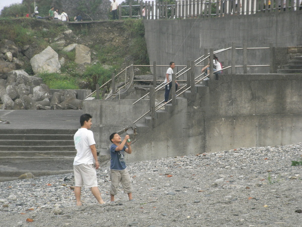 海邊玩風箏