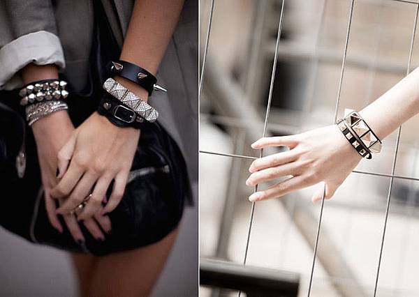 VALENTINO Slim Rockstud Bracelet with celine bag.jpg