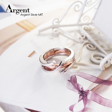 【ARGENT銀飾】造型系列「緣定今生(玫瑰金.女)」純銀戒指