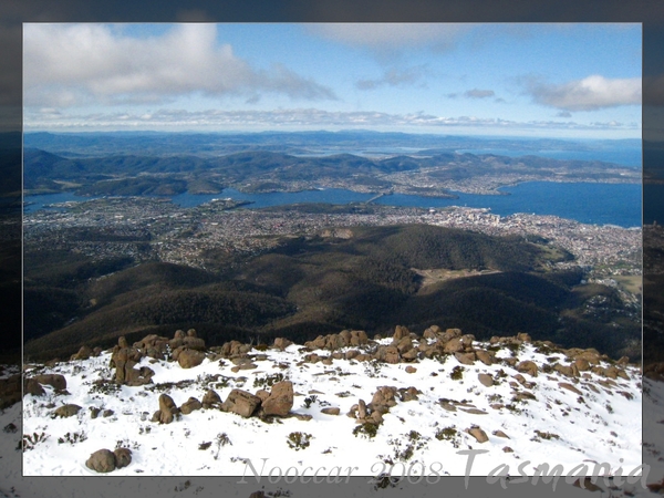 city of Hobart (View from the top of Mt. Wellington)