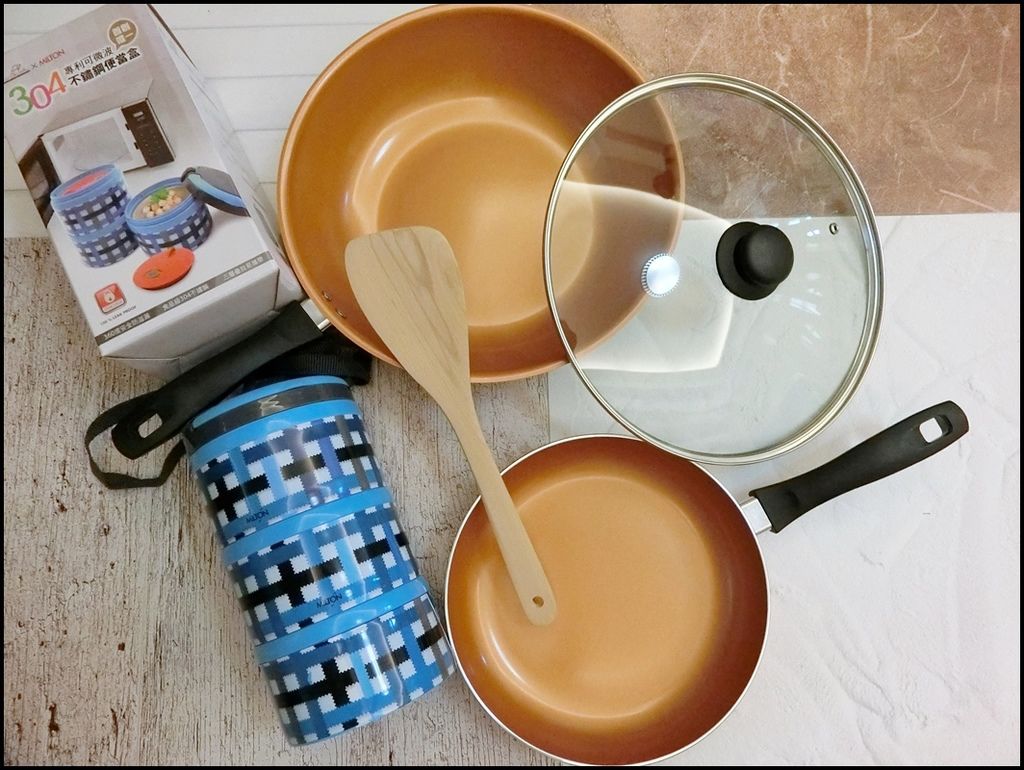 【鍋具】義大利mamaCook - 義式銅瓷IH不沾鍋具組(炒鍋+平底鍋) ~加熱快│導熱均勻│時尚太妃糖色澤鍋體