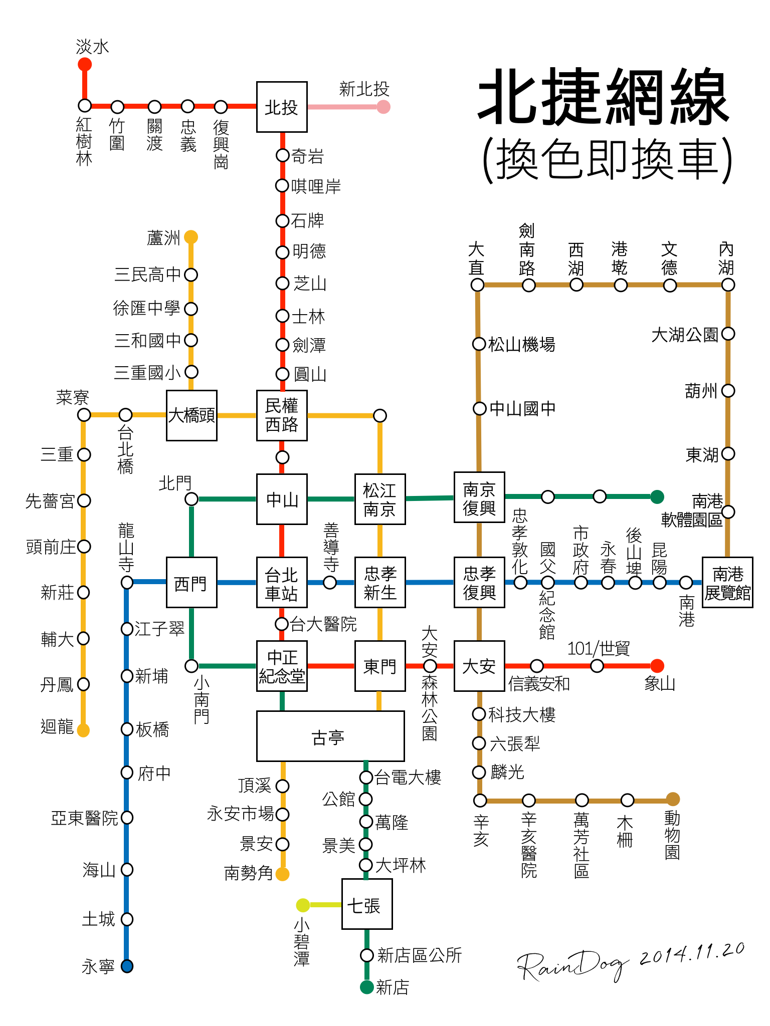 RainDog 北捷路網