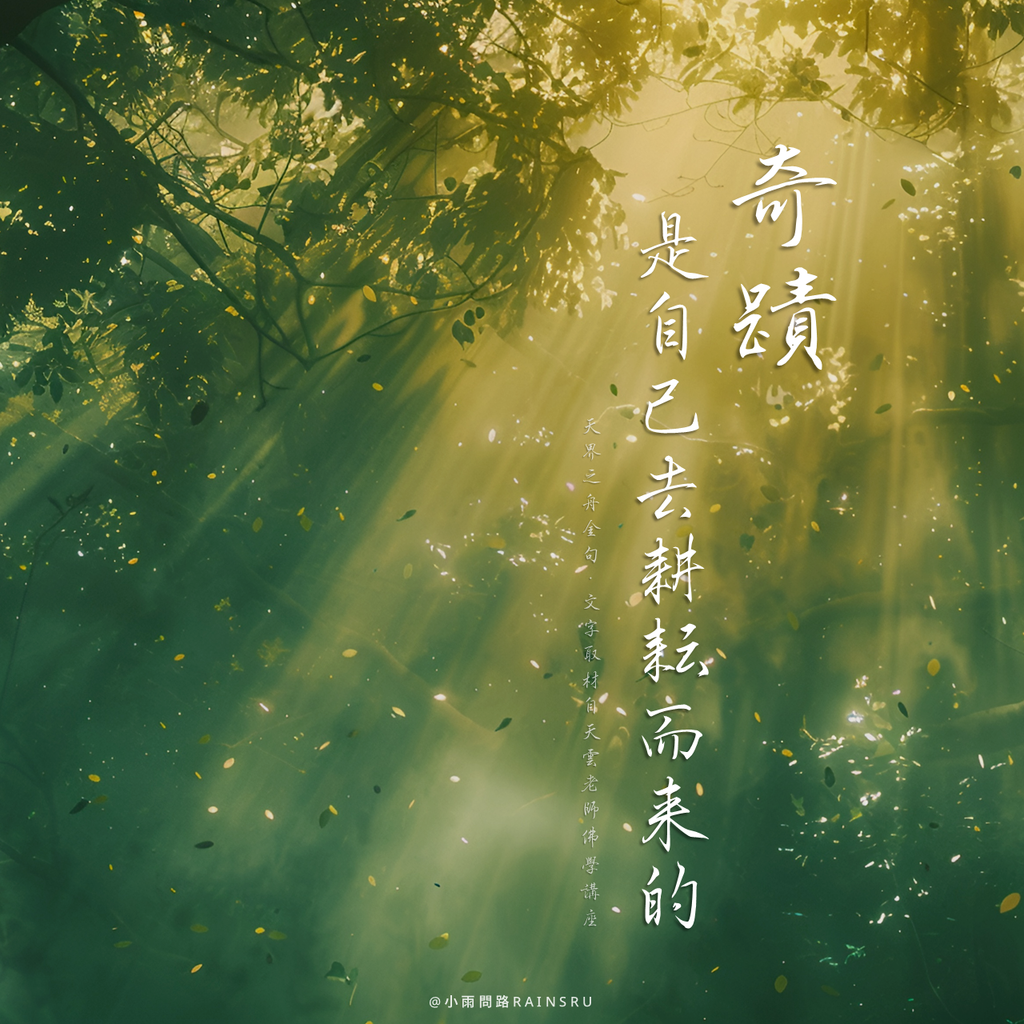 天界之舟金句(35)：奇蹟是自己去耕耘而來的｜天雲老師｜正能量語錄_小雨問路.png