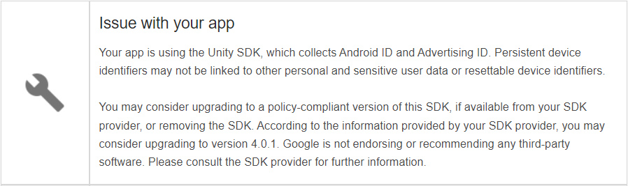 更新Google Play Store上的Unity遊戲