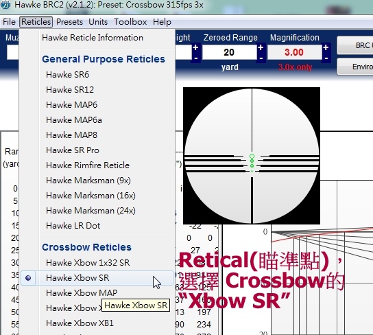 2 Retical選 crosbow SR